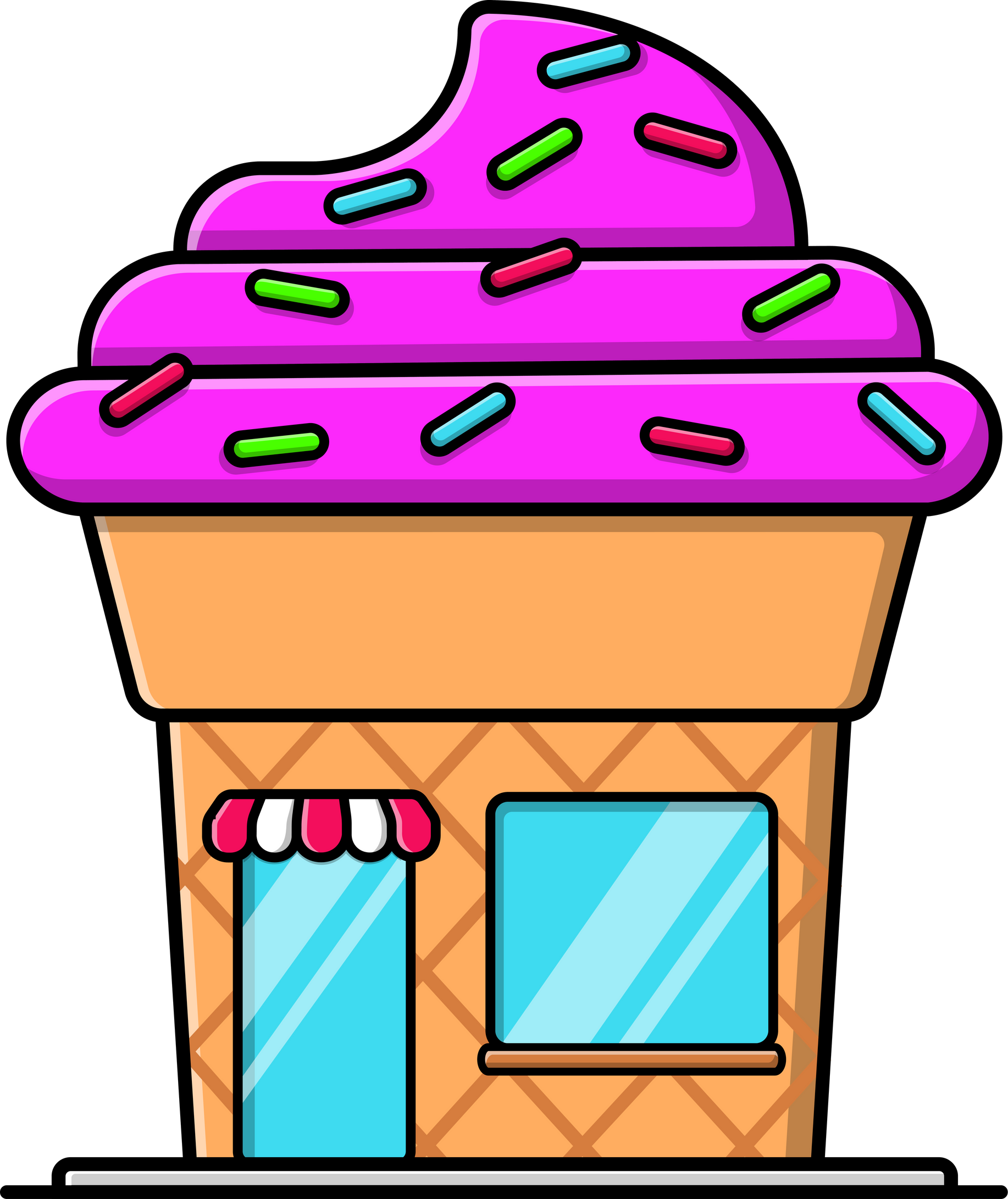 Ice Cream Shop Cartoon