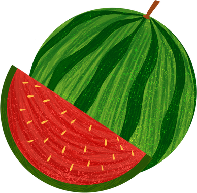 Hand Drawn Textured Watermelon